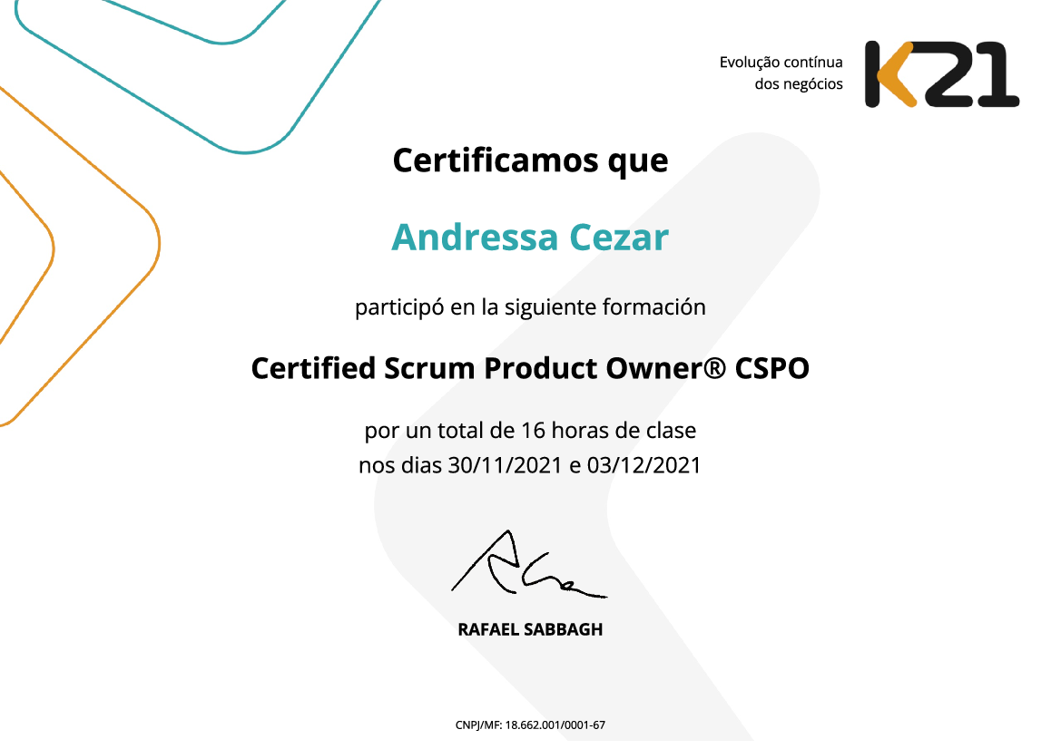 Certificado K21